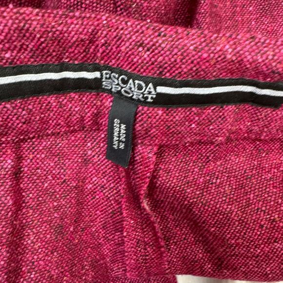 Escada Pink Pink Herringbone Wool Tweed Straight Leg Dress Pants Womens Sz 40 M - Picture 8 of 11